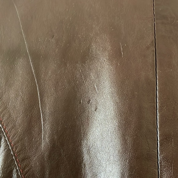 VINTAGE stunning burgundy deep red wine leather duster jacket 1970s - Picture 9 of 9